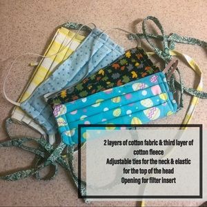 Set of 4 Cotton Washable Handmade Face-Masks